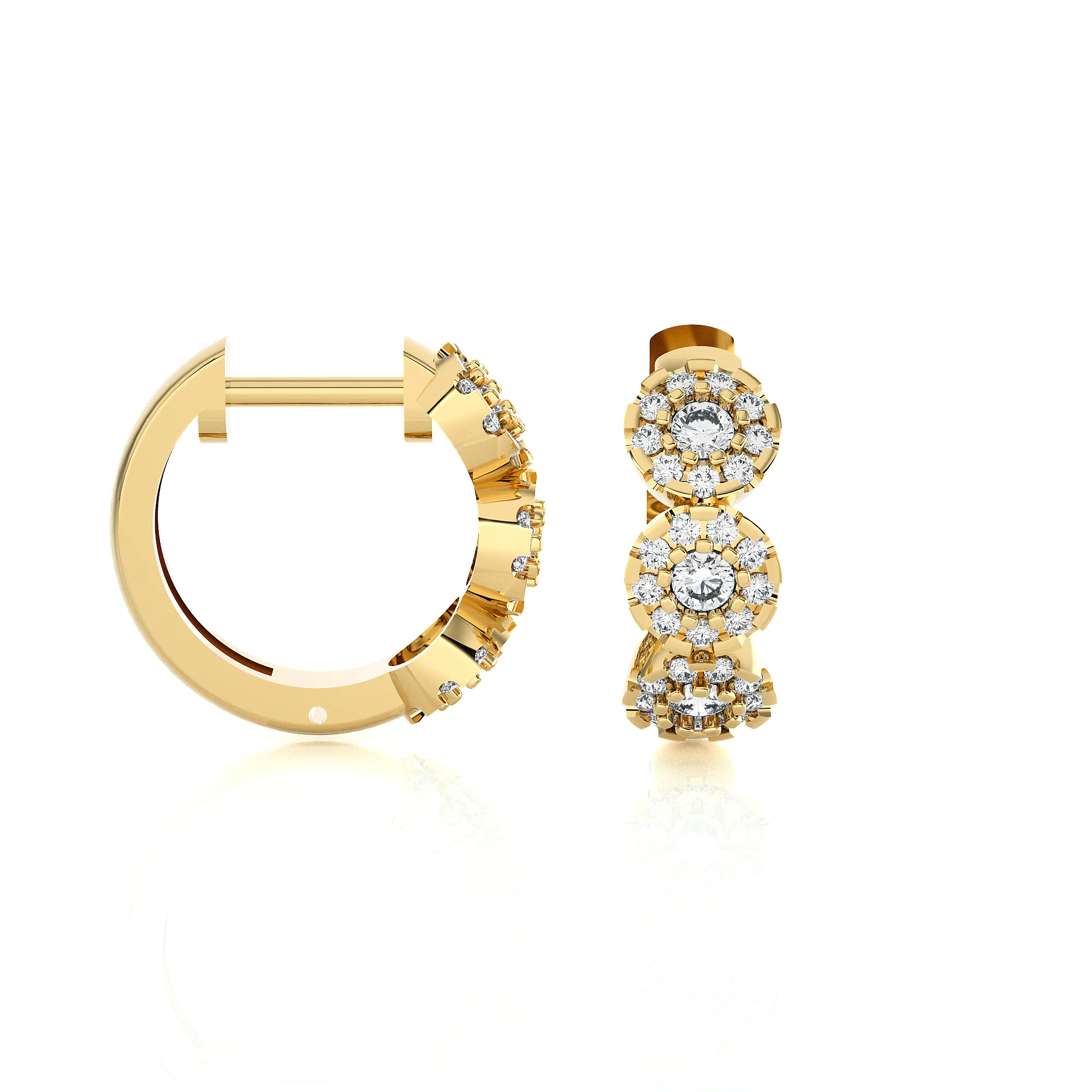1/6 ctw Round Lab Grown Diamond Huggie Hoop Earrings