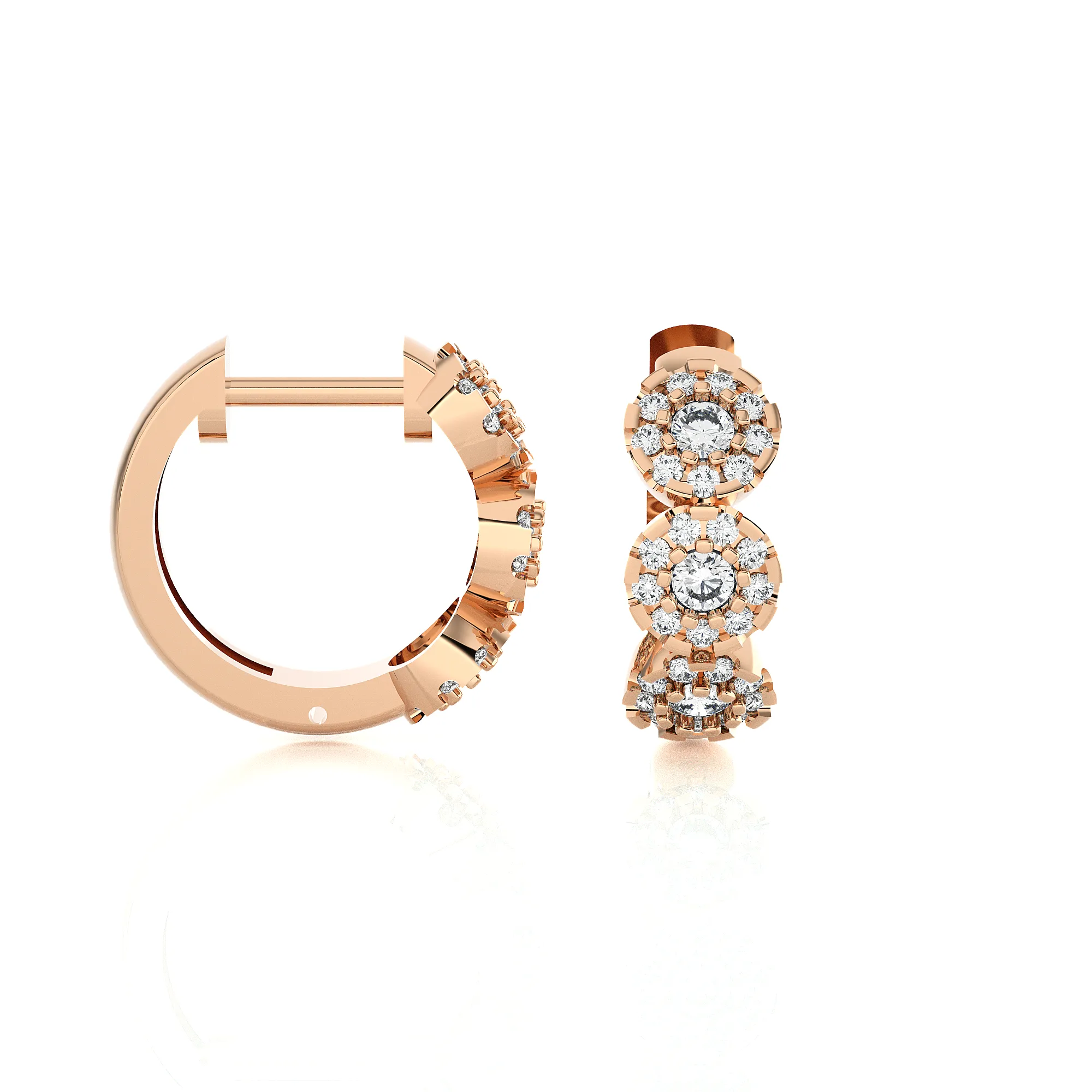 1/6 ctw Round Lab Grown Diamond Huggie Hoop Earrings