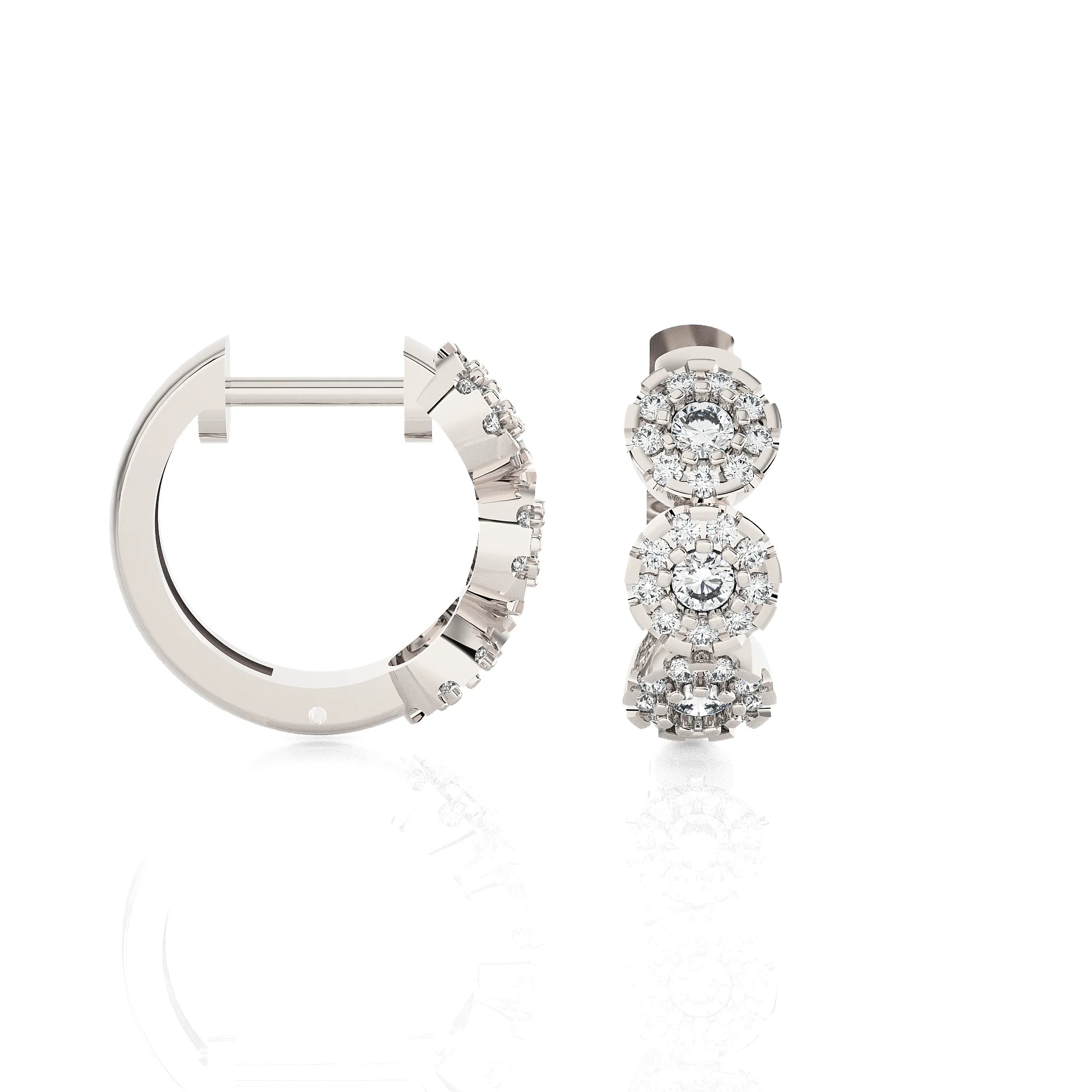 1/6 ctw Round Lab Grown Diamond Huggie Hoop Earrings