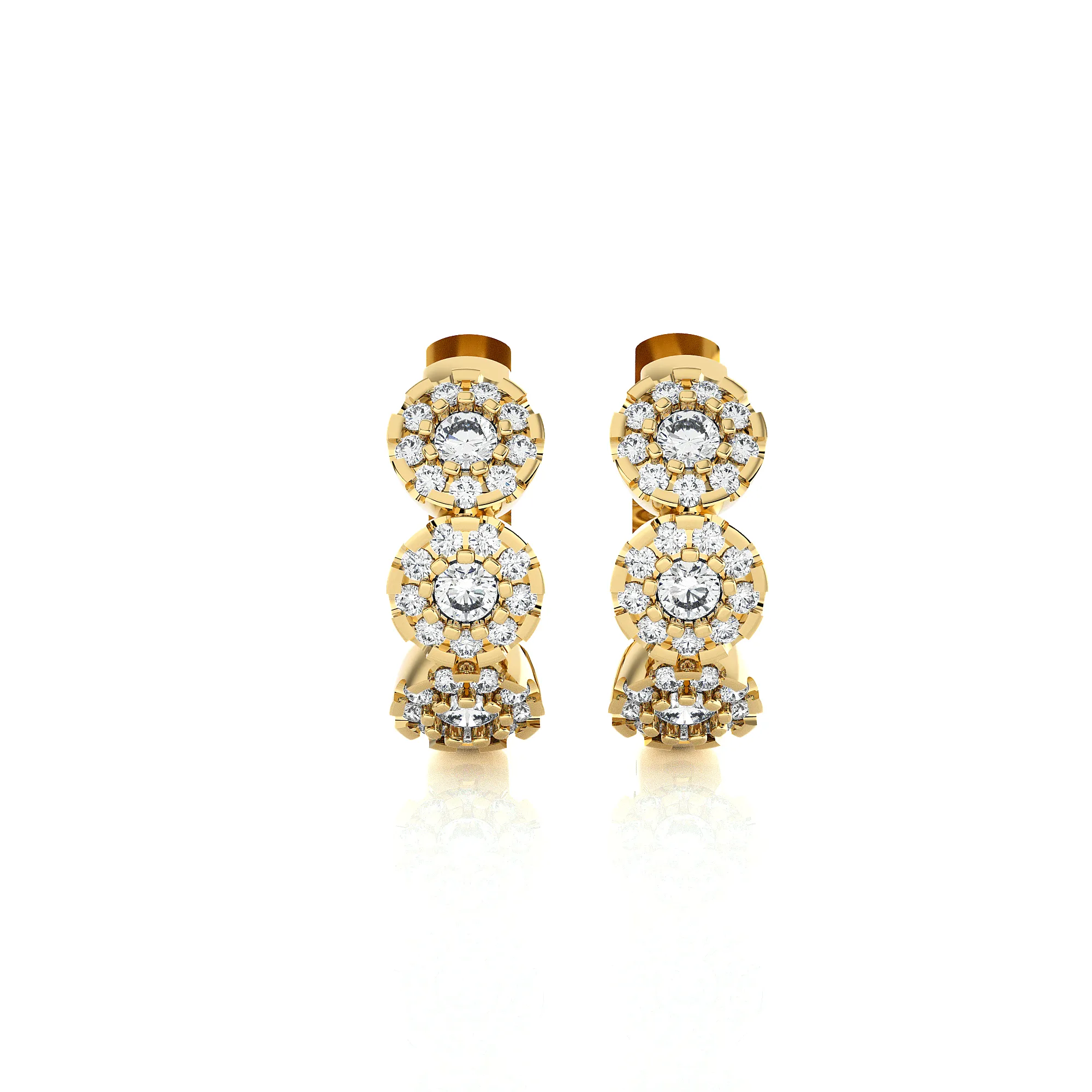1/6 ctw Round Lab Grown Diamond Huggie Hoop Earrings