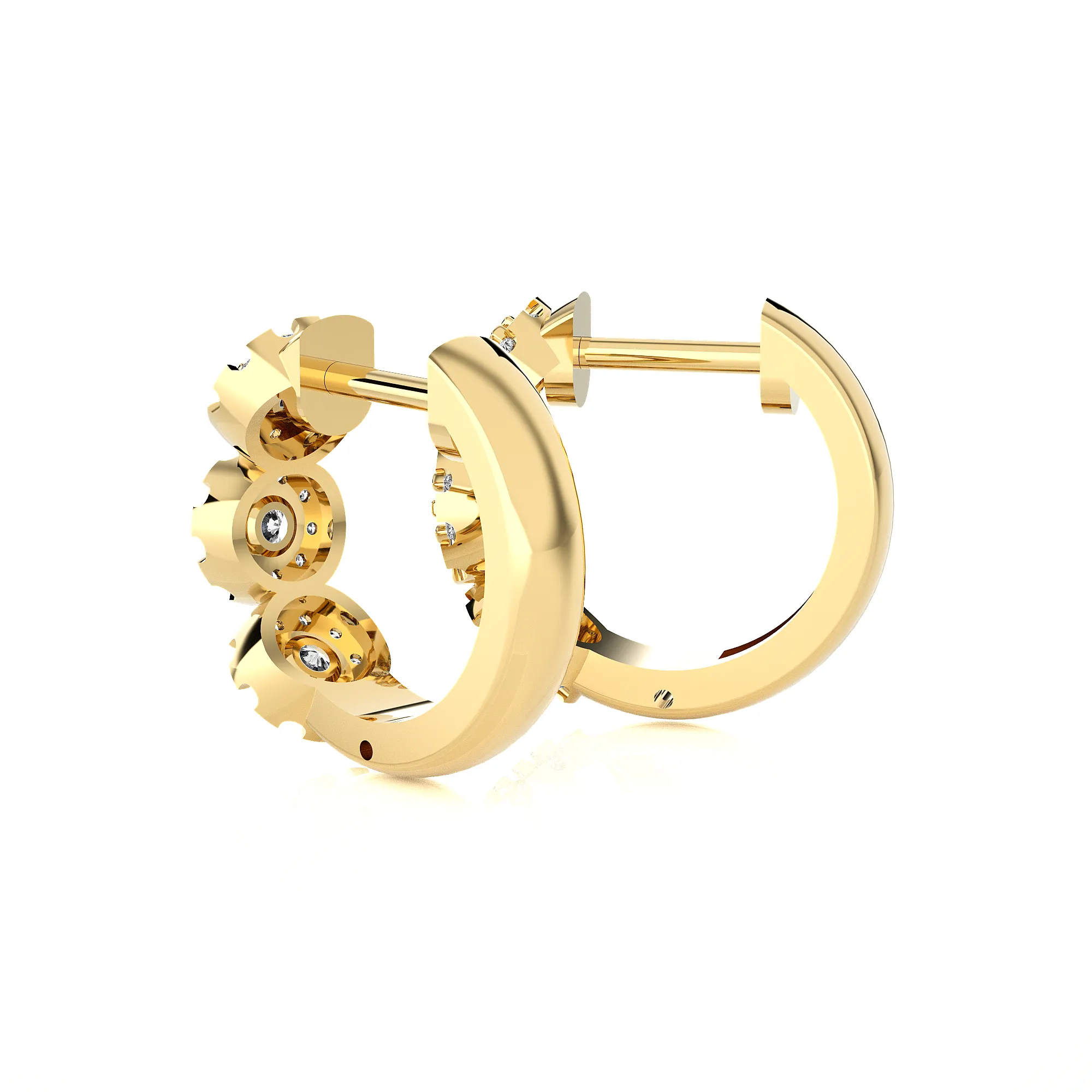 1/6 ctw Round Lab Grown Diamond Huggie Hoop Earrings