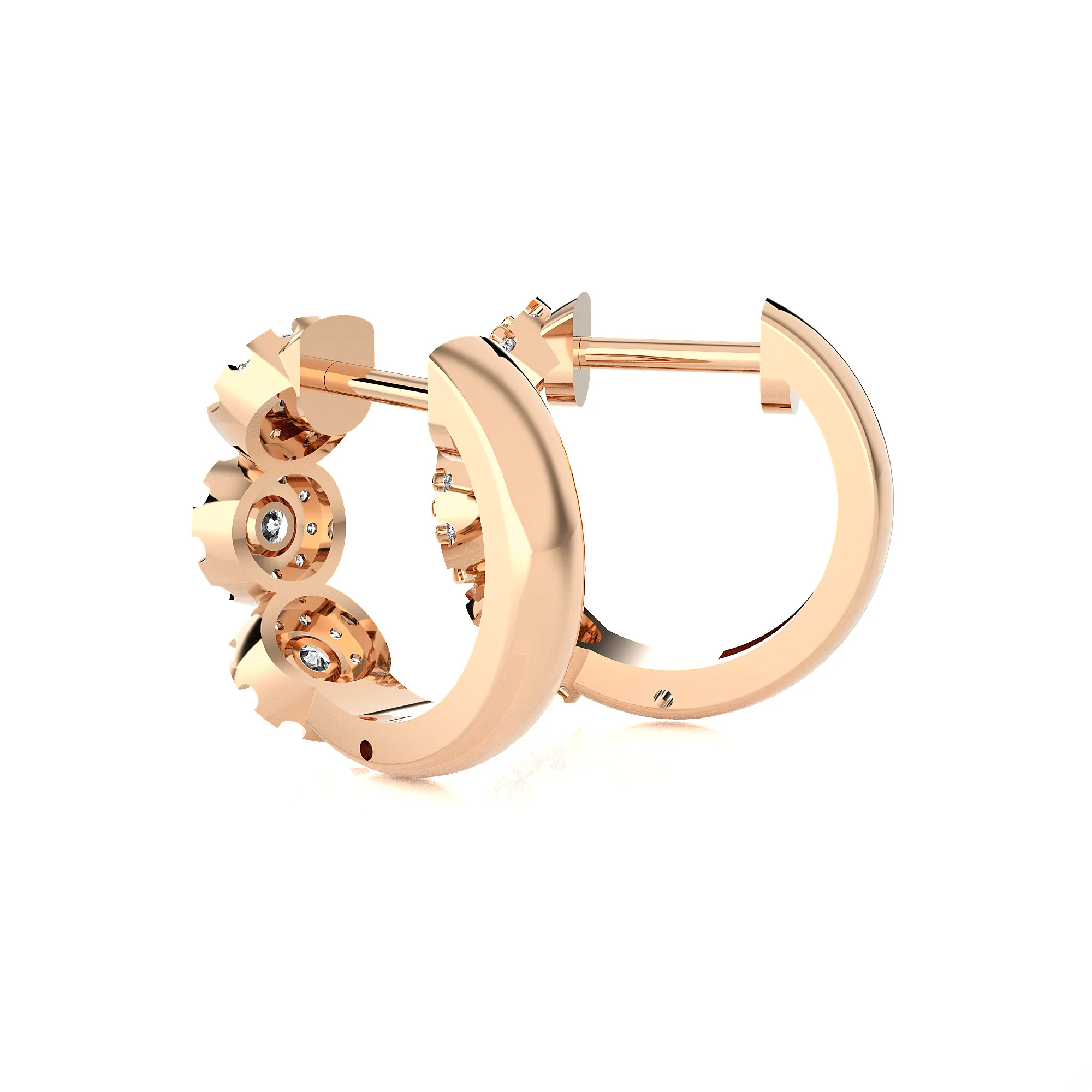 1/6 ctw Round Lab Grown Diamond Huggie Hoop Earrings