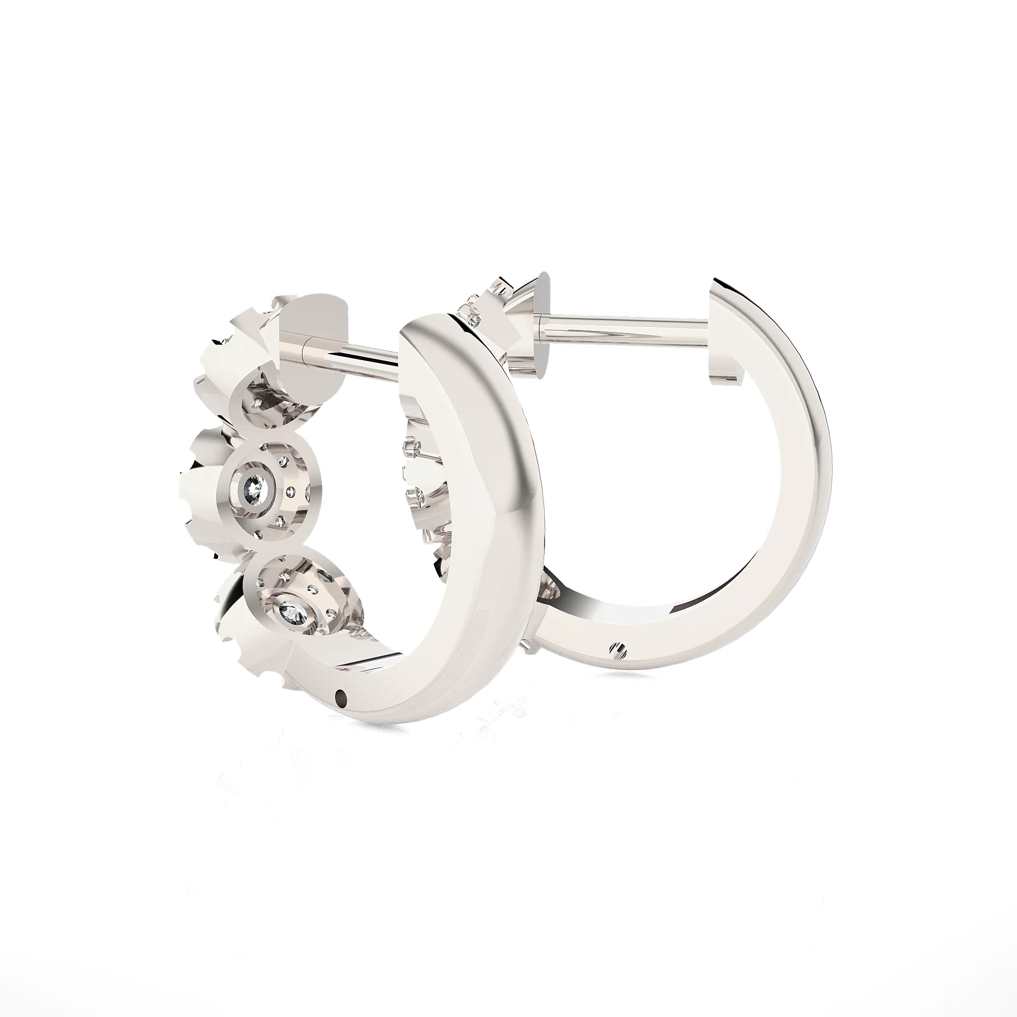 1/6 ctw Round Lab Grown Diamond Huggie Hoop Earrings