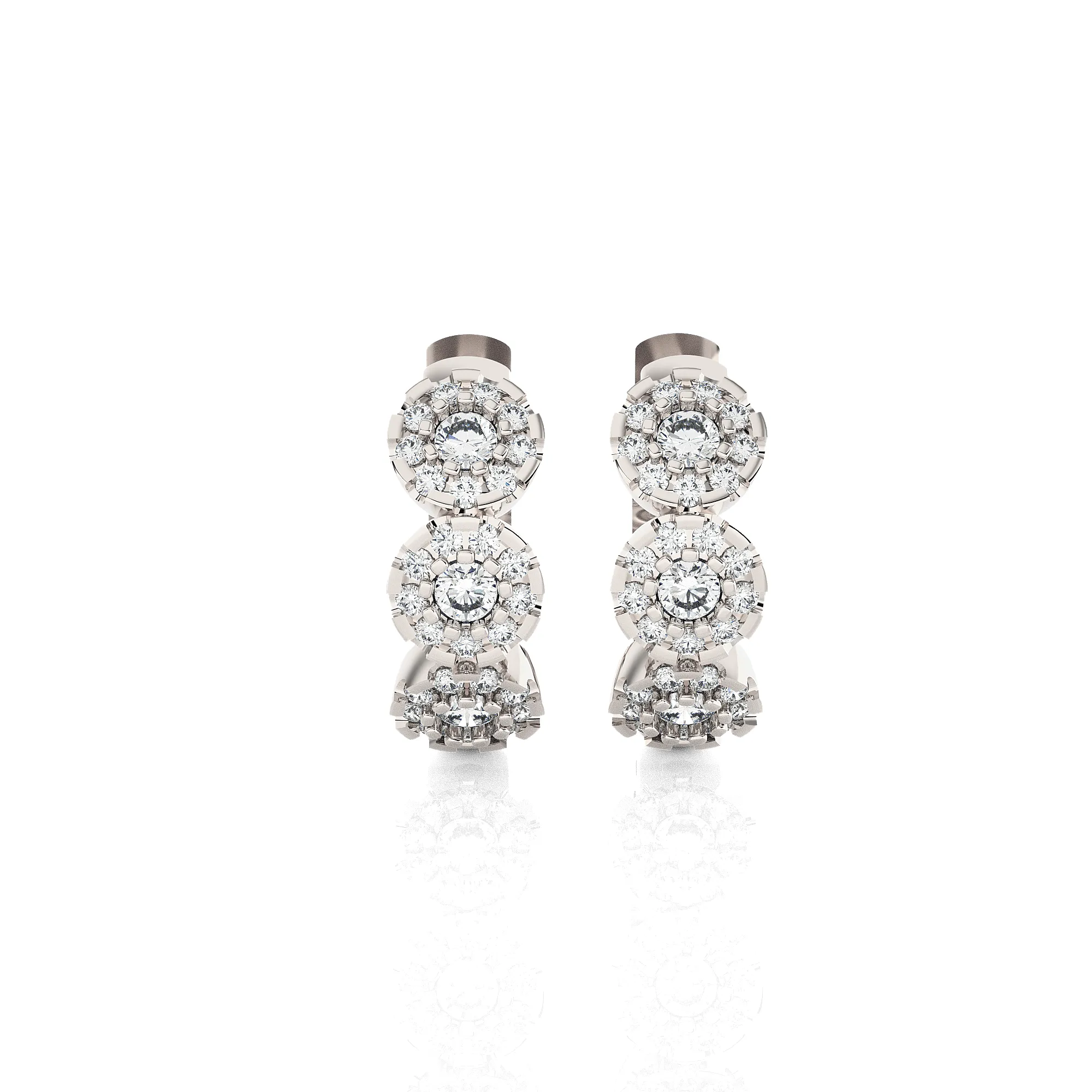 1/6 ctw Round Lab Grown Diamond Huggie Hoop Earrings