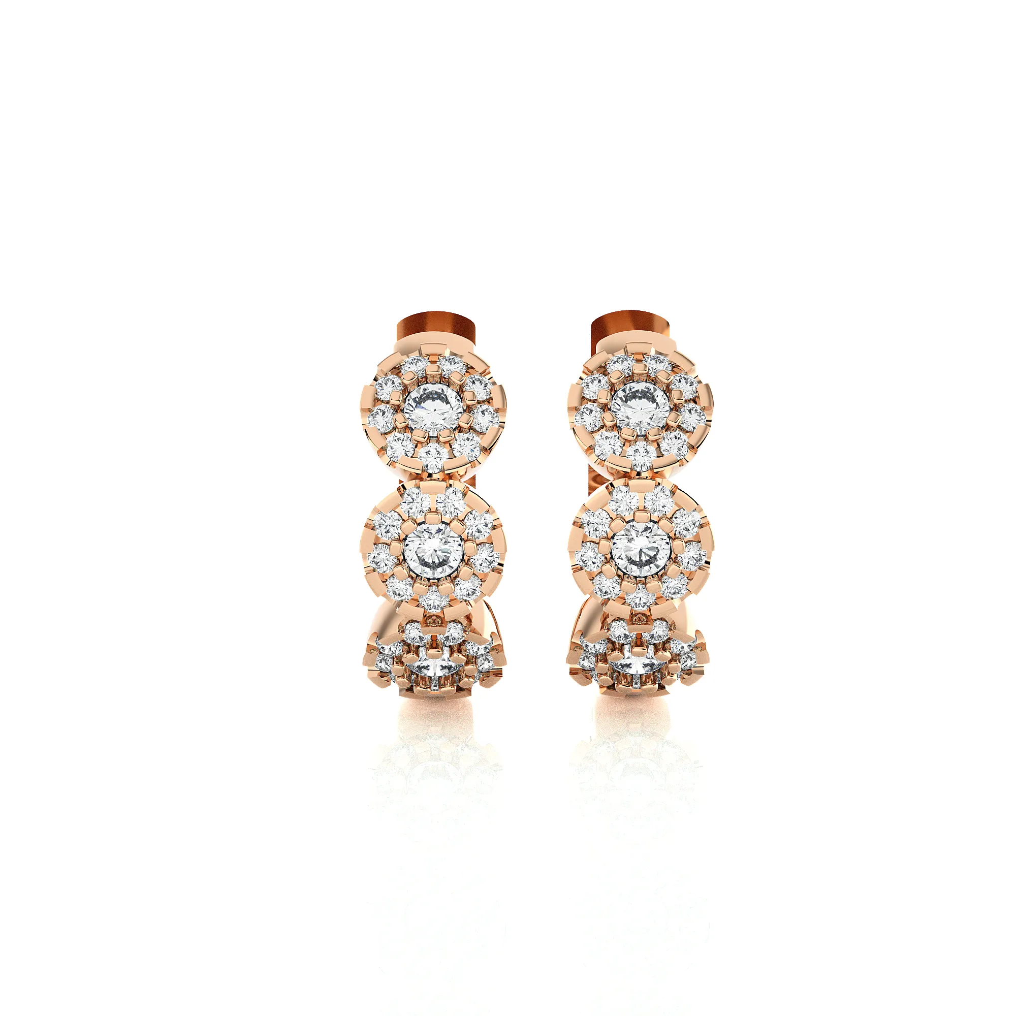 1/6 ctw Round Lab Grown Diamond Huggie Hoop Earrings