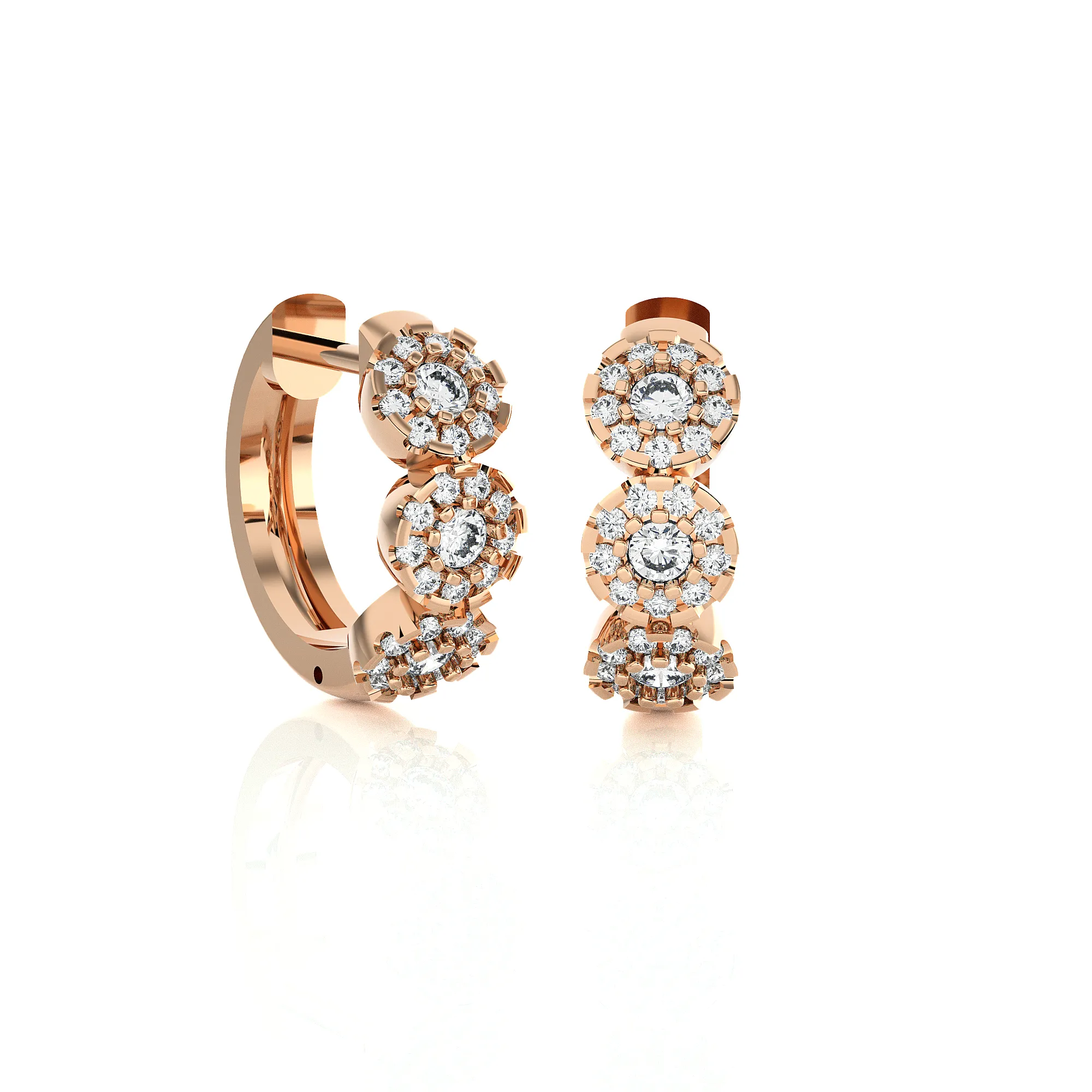 1/6 ctw Round Lab Grown Diamond Huggie Hoop Earrings