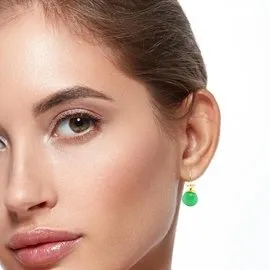 18K Yellow Gold Chrysoprase Ruffle Earrings©️