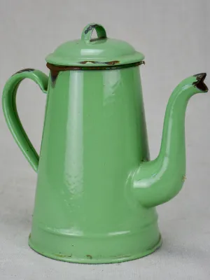 1950's enamel coffee pot - pea green 8¼"