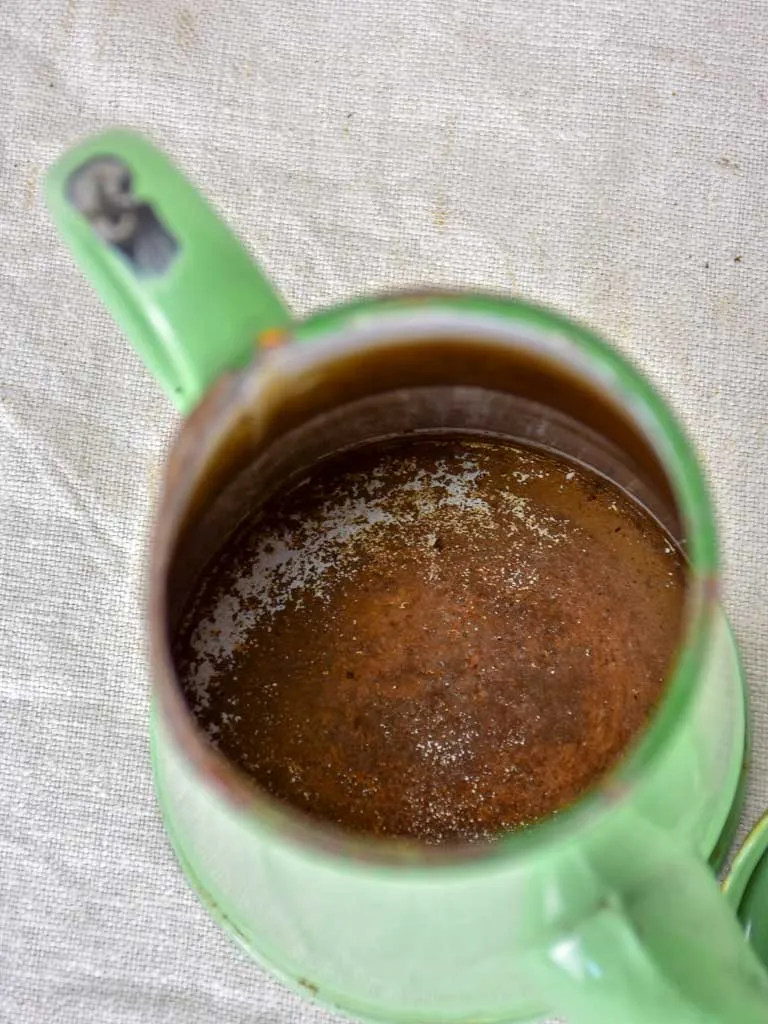 1950's enamel coffee pot - pea green 8¼"
