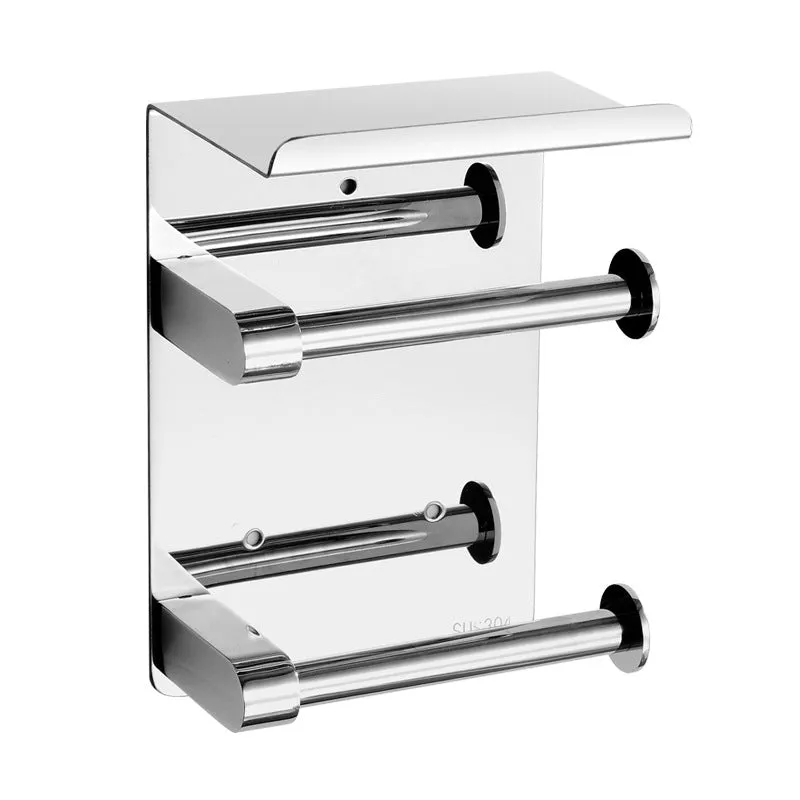 304 Stainless Steel Toilet Paper Holder Punch-Free Kitchen and Bathroom  Phone Holder