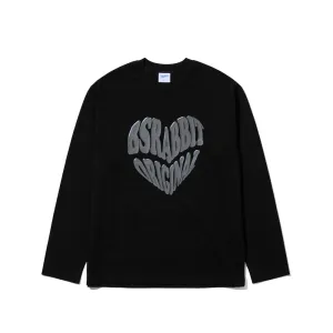 3D HEART BSRABBIT LONG SLEEVE BLACK