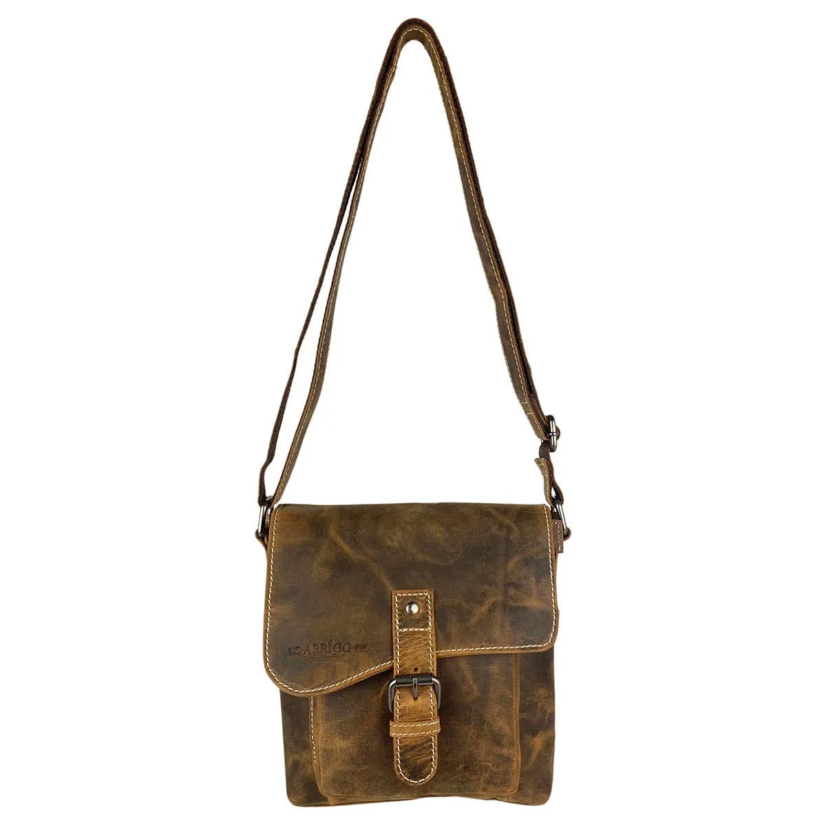 Arrigo Shoulder Bag with Flap Buffalo Leather - Cognac
