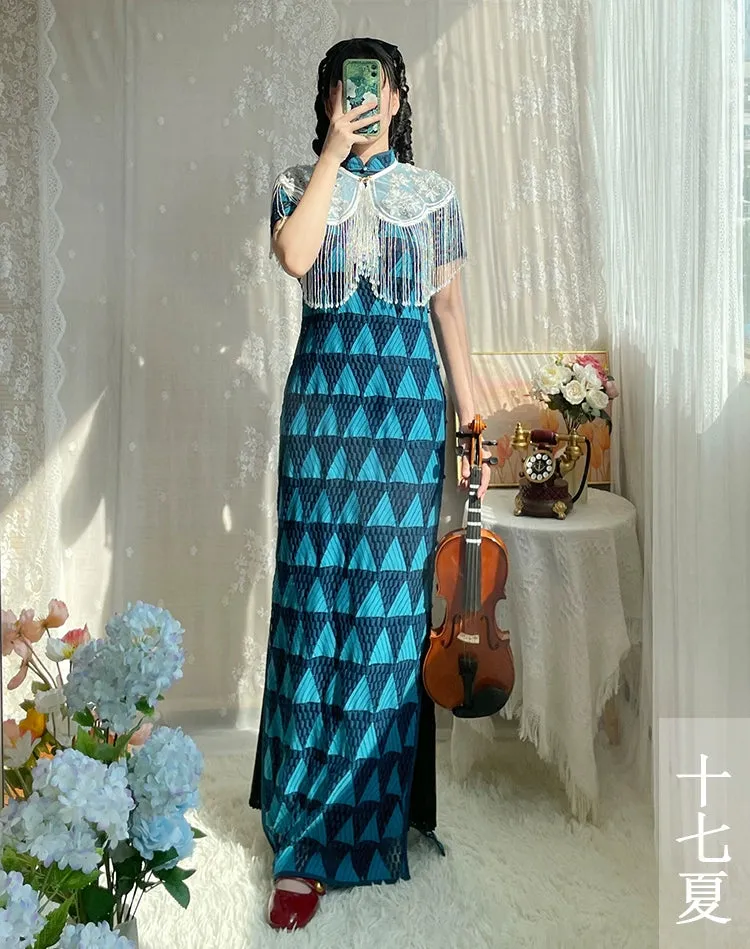 Ban Shan 半山 Half Mountain 1930s Retro Print Short Sleeve Qipao