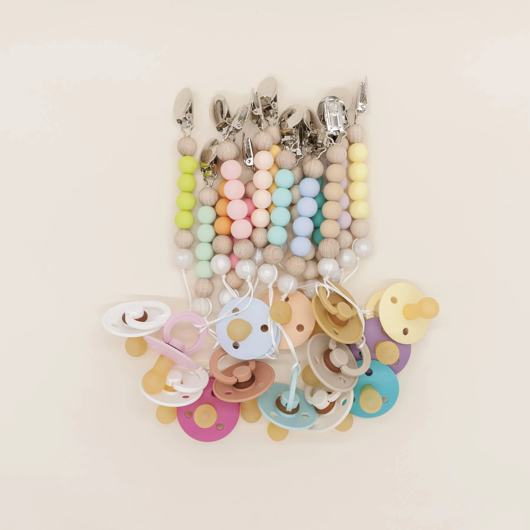 Be Mummy - Mini pacifier holder - Pearl: Pistachio green