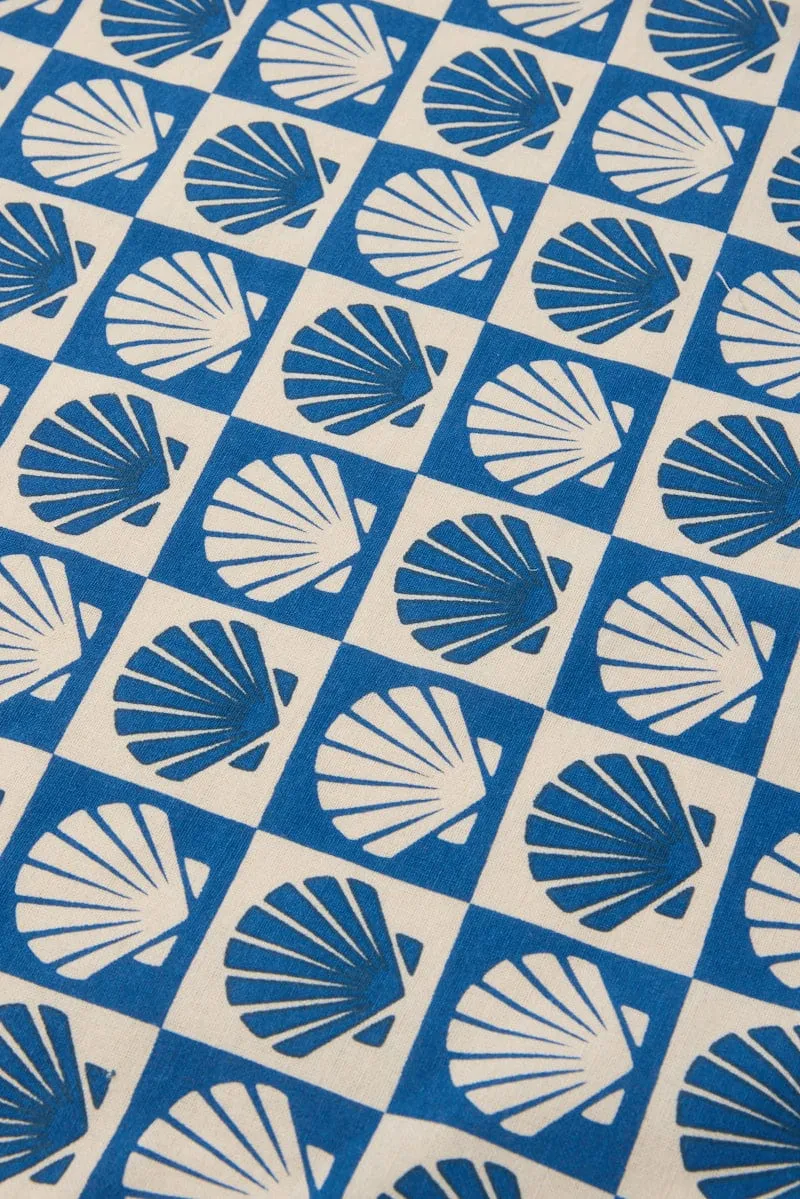 Blue Check Tote Bag Printed Shell Checkered