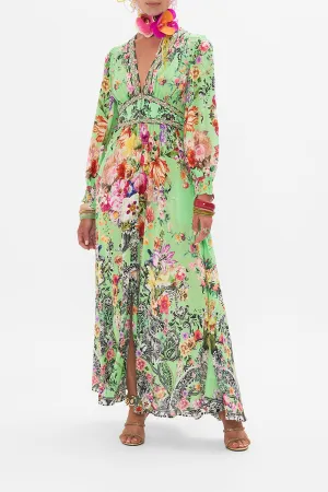BUTTON DRESS WITH SHAPED WAISTBAND PORCELAIN DREAM