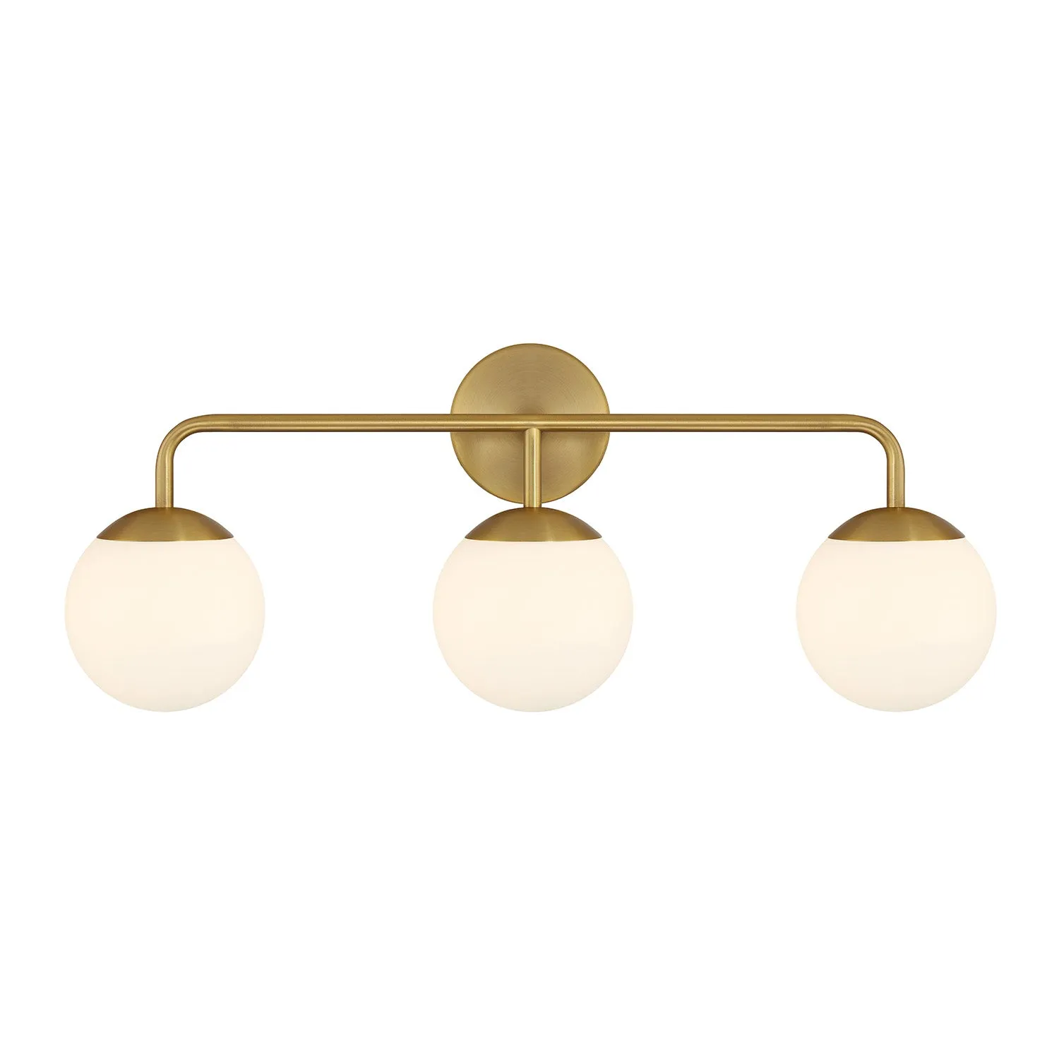 Castell 3 Globe LED Vanity, Aged Brass