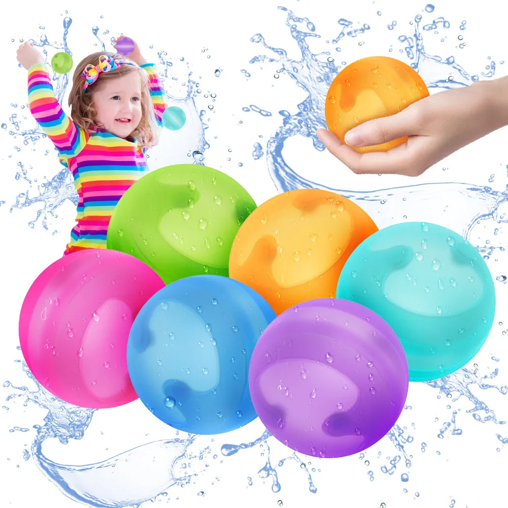 CATCHMEE Reusable & Refillable Magnet-Free Water Balloons with Mesh Bag - Available in 6/12/18/24 Pcs