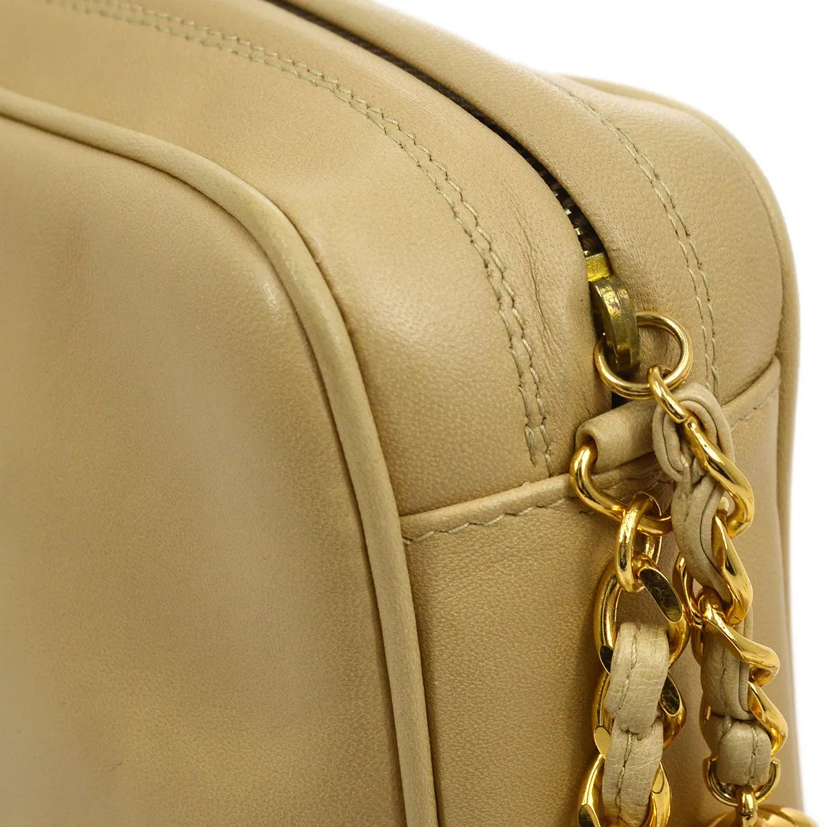 CHANEL 1994-1996 Triple CC Camera Bag Small Beige Lambskin 01999