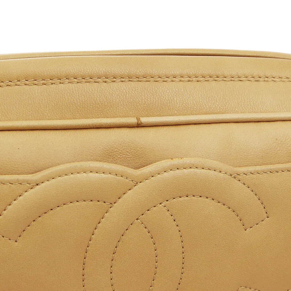 CHANEL 1994-1996 Triple CC Camera Bag Small Beige Lambskin 01999