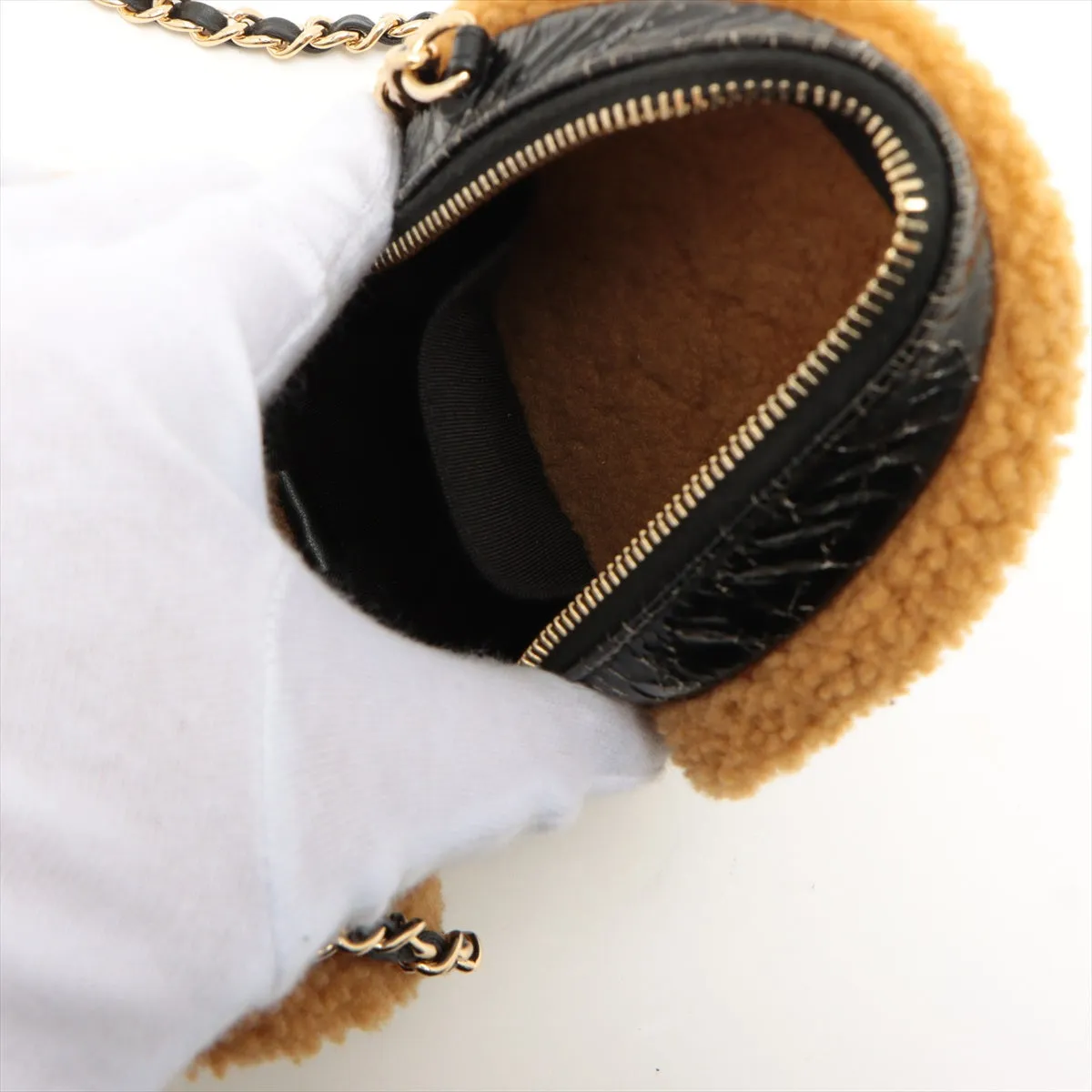 Chanel Coco Boar Chain Shoulder Bag Black  Brown Gold  28th