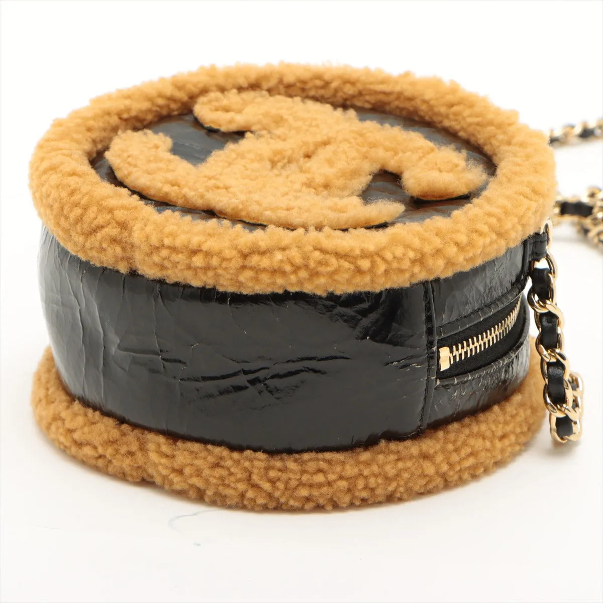 Chanel Coco Boar Chain Shoulder Bag Black  Brown Gold  28th