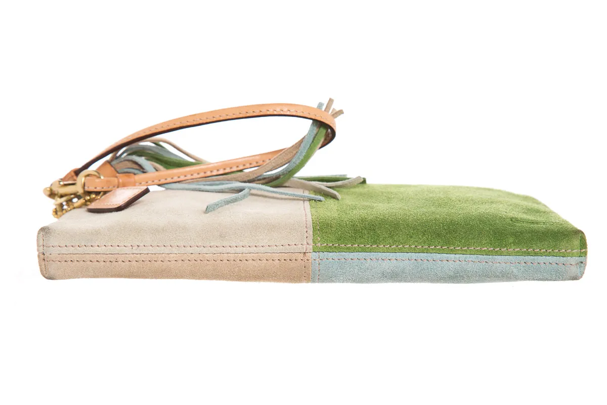 Coach Suede Color Block Clutch