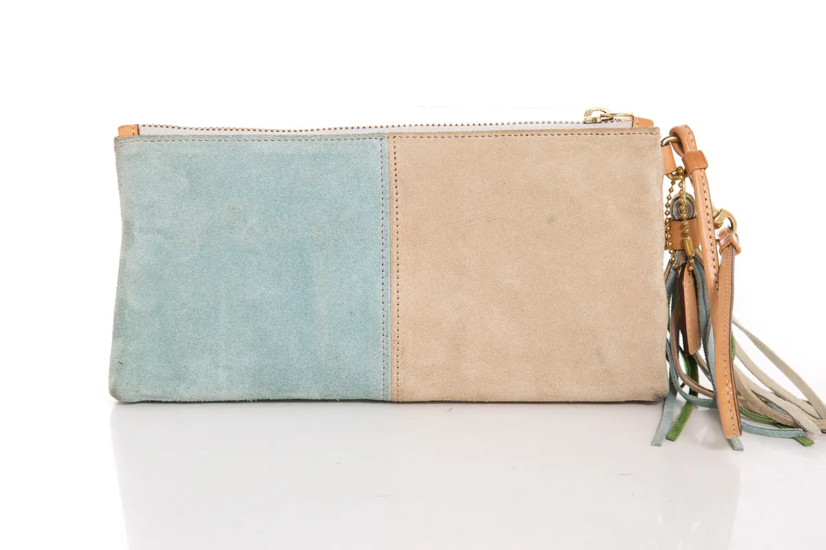 Coach Suede Color Block Clutch