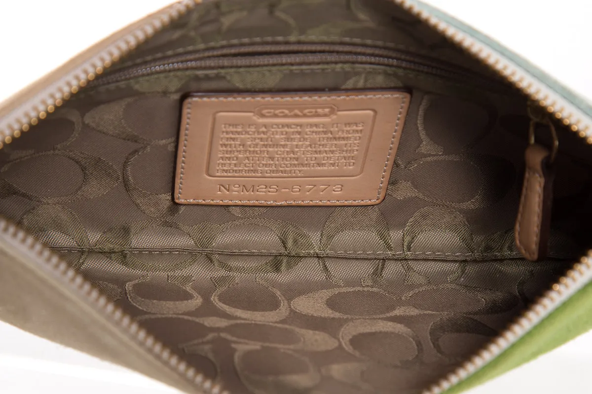 Coach Suede Color Block Clutch