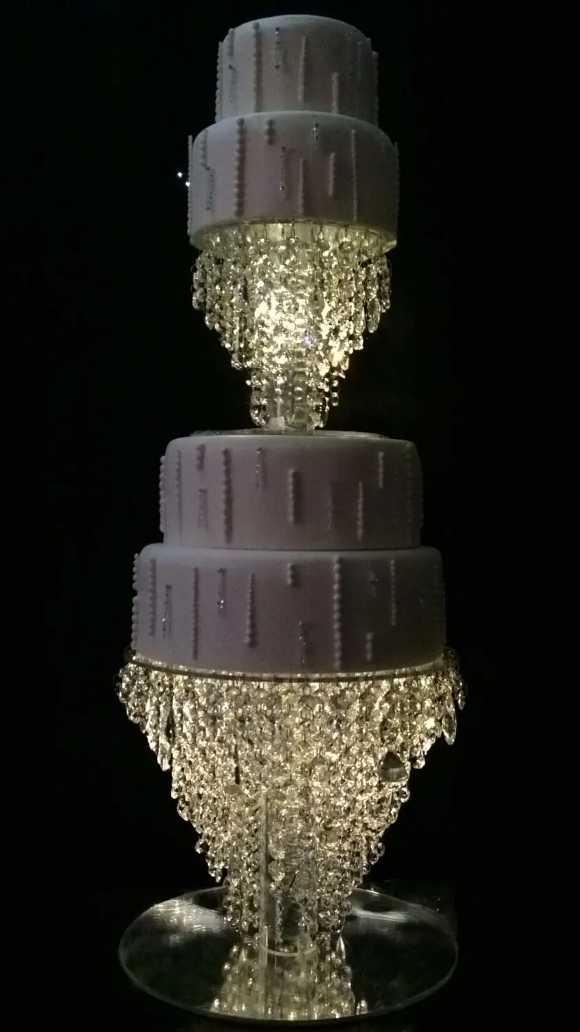 Crystal cake stand, 2 tier set ,6" & 12" CHANDELIER DESIGN Faux crystal by Crystal wedding uk