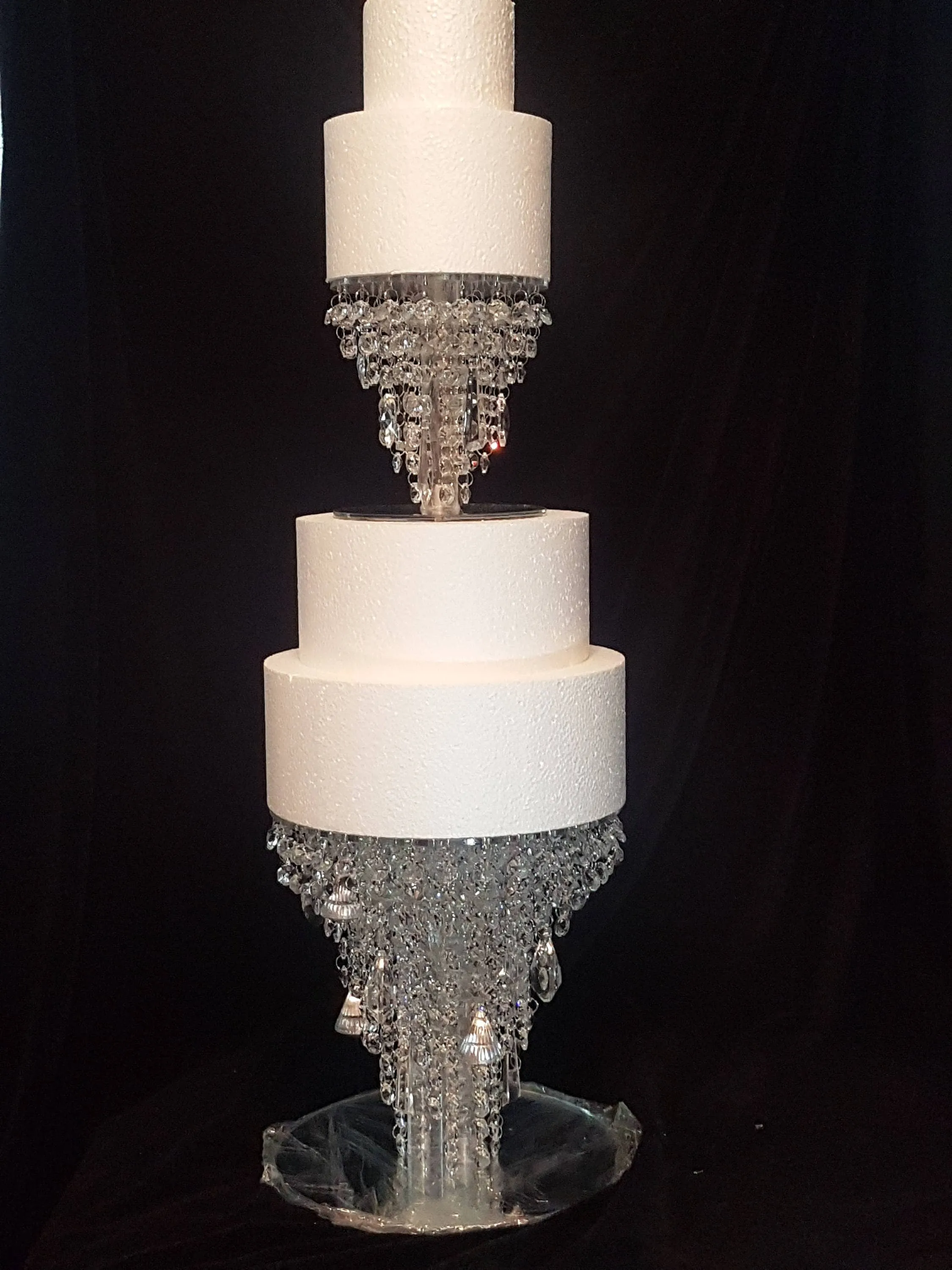 Crystal cake stand, 2 tier set ,6" & 12" CHANDELIER DESIGN Faux crystal by Crystal wedding uk