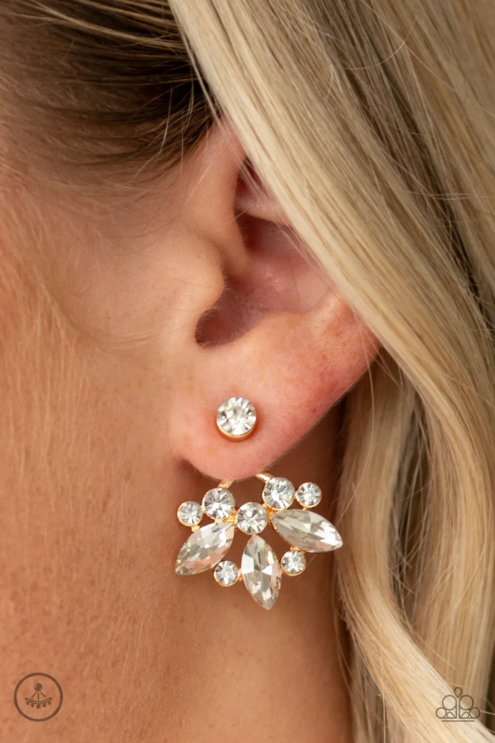 Crystal Constellations - Gold Post Earrings - Paparazzi Accessories