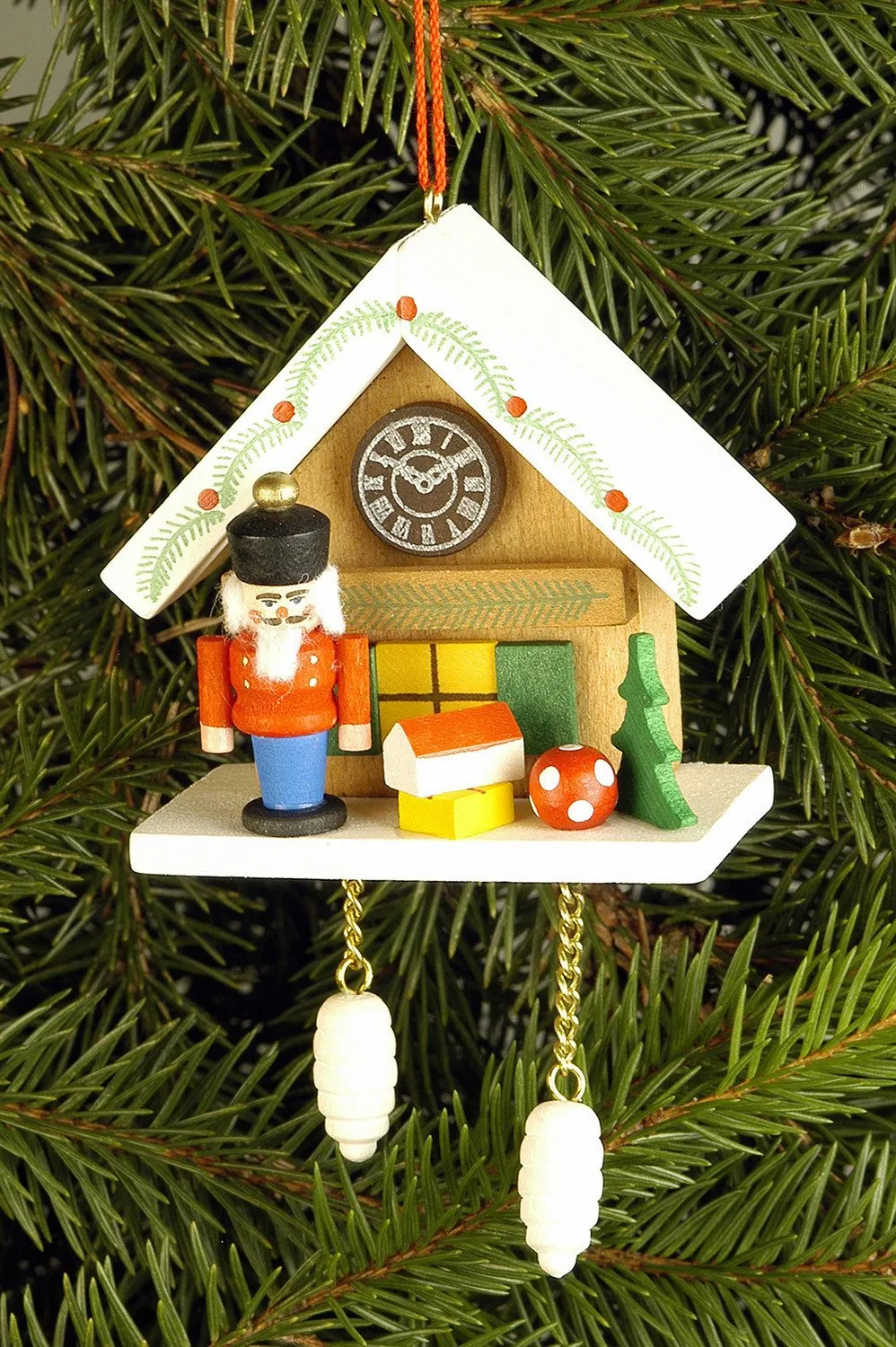 Cuckoo Clock - Nutcracker under Snow-capped Roof - Christmas tree decoration  (Pre-Order Item)
