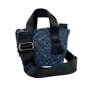 Dora Small Woven Denim Tote w/ Crossbody Strap