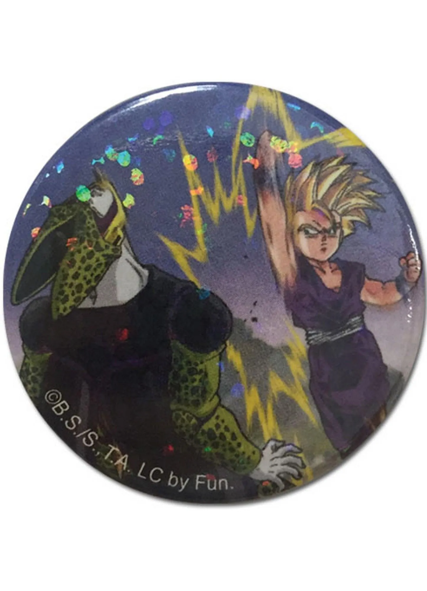 Dragon Ball Z - Cell And Son Gohan Glitter Button