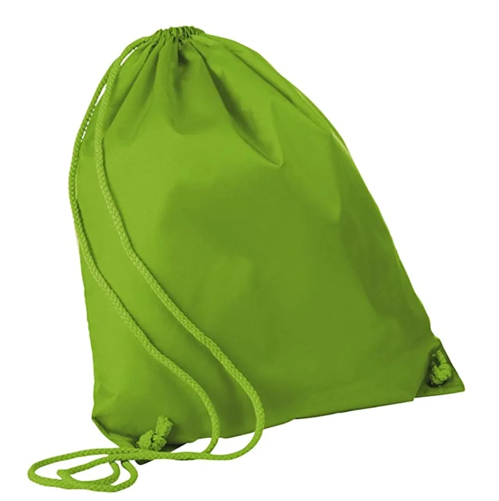 Economical Polyester Sports Drawstring Backpacks, Set of 12
