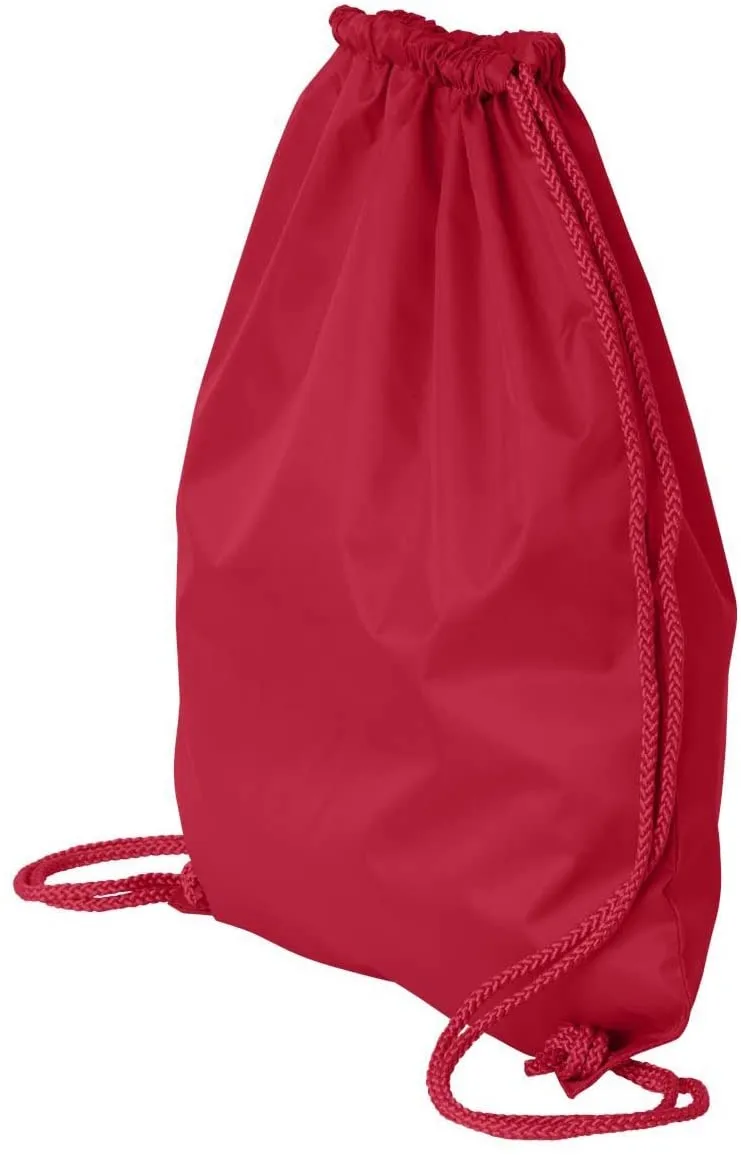 Economical Polyester Sports Drawstring Backpacks, Set of 12