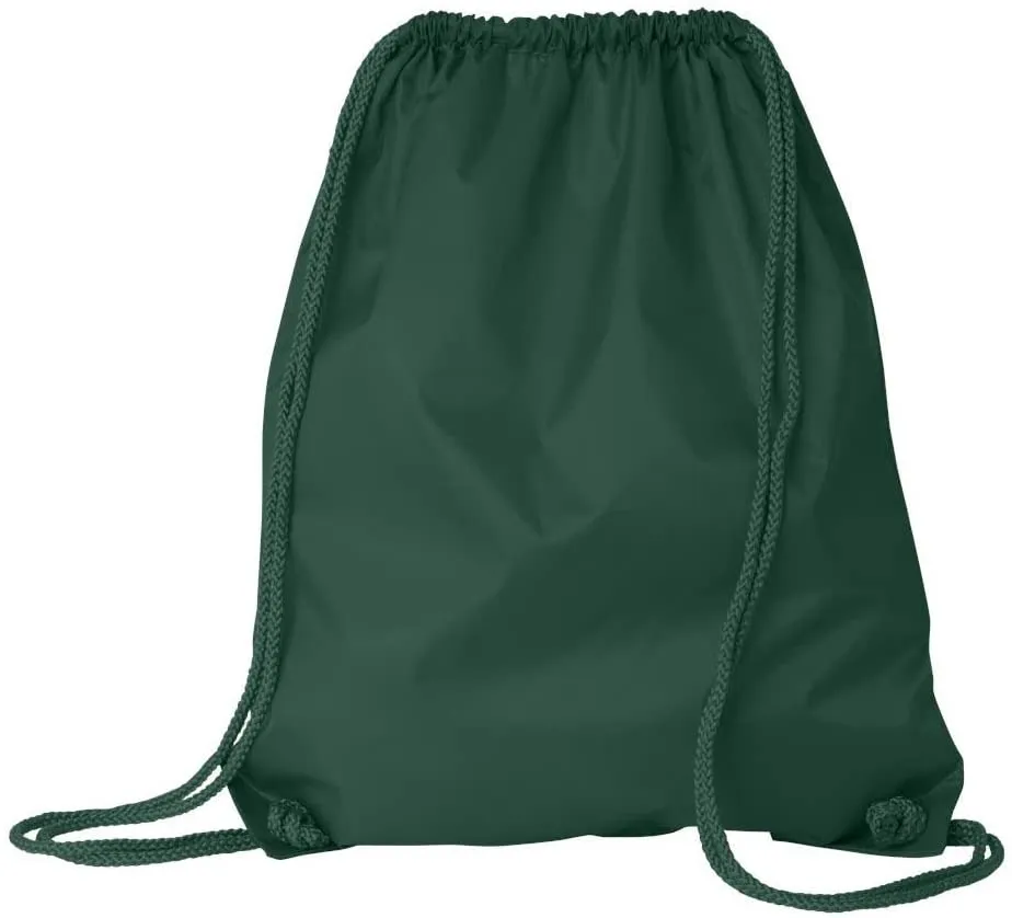 Economical Polyester Sports Drawstring Backpacks, Set of 12