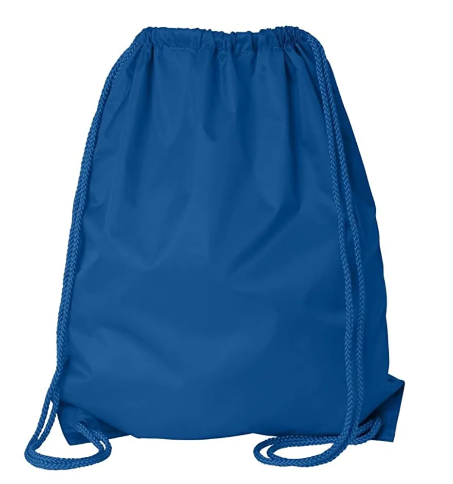 Economical Polyester Sports Drawstring Backpacks, Set of 12