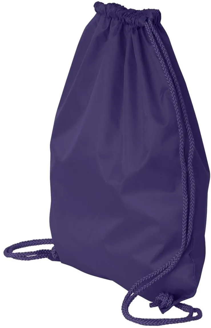Economical Polyester Sports Drawstring Backpacks, Set of 12