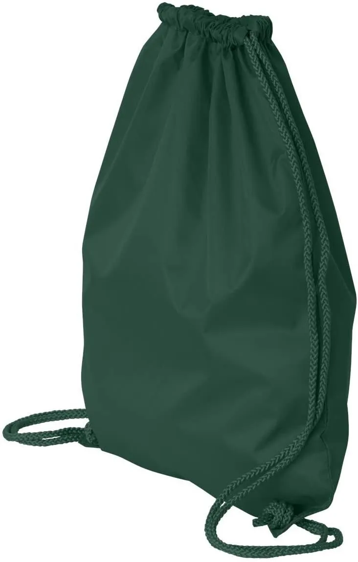 Economical Polyester Sports Drawstring Backpacks, Set of 12