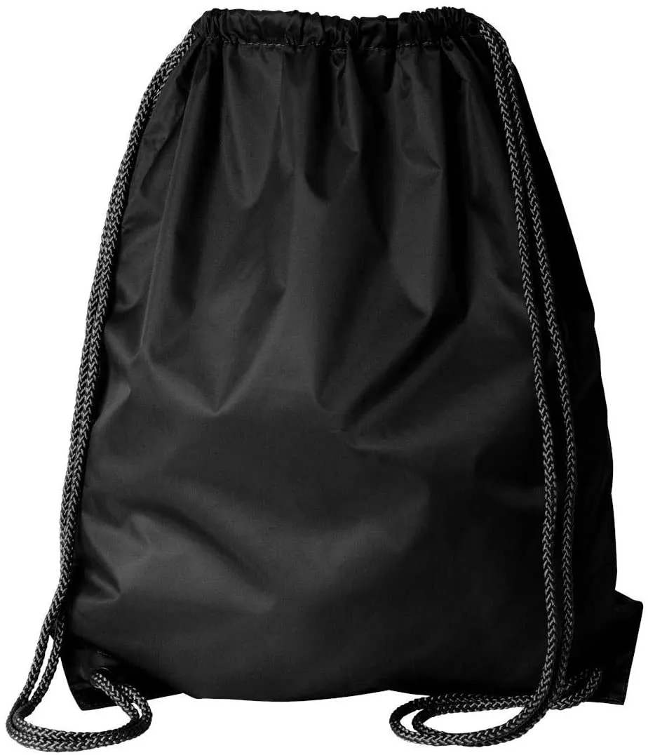 Economical Polyester Sports Drawstring Backpacks, Set of 12