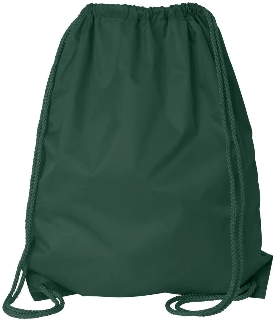 Economical Polyester Sports Drawstring Backpacks, Set of 12