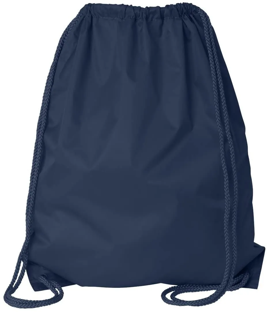 Economical Polyester Sports Drawstring Backpacks, Set of 12