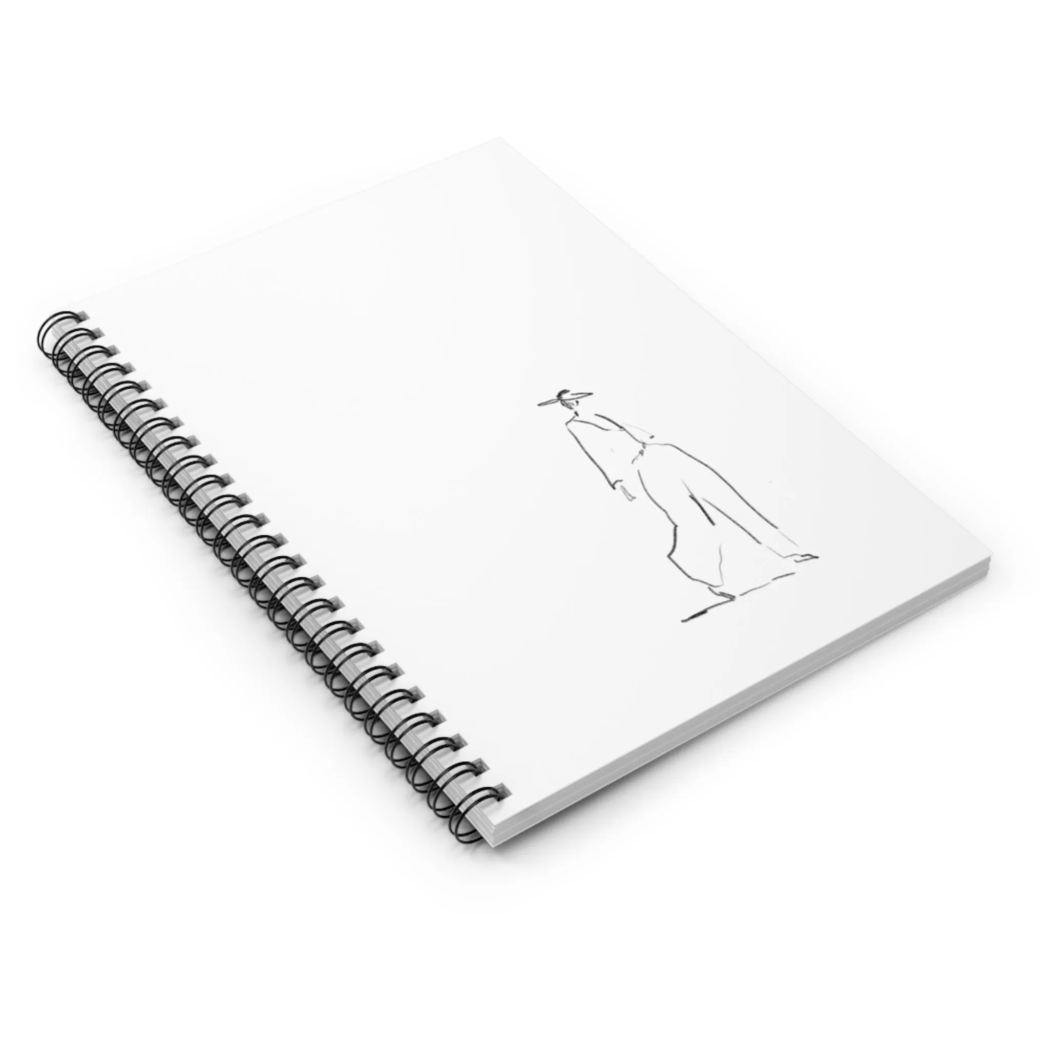 Elegant Fashion Sketch Spiral Notebook - Ruled Line for Creatives