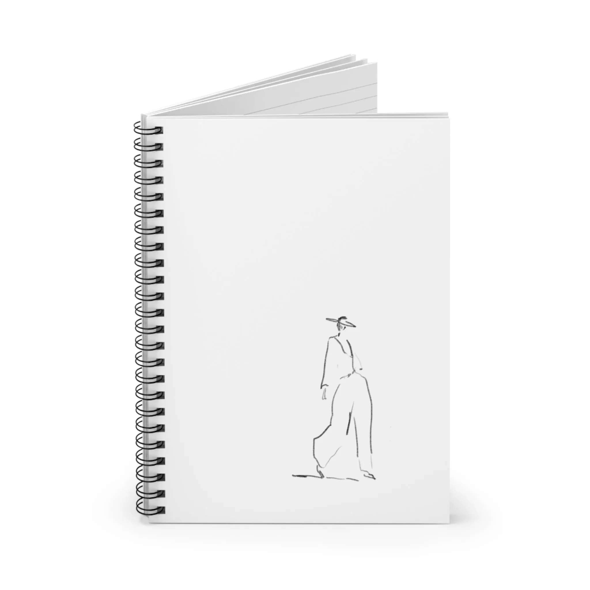 Elegant Fashion Sketch Spiral Notebook - Ruled Line for Creatives