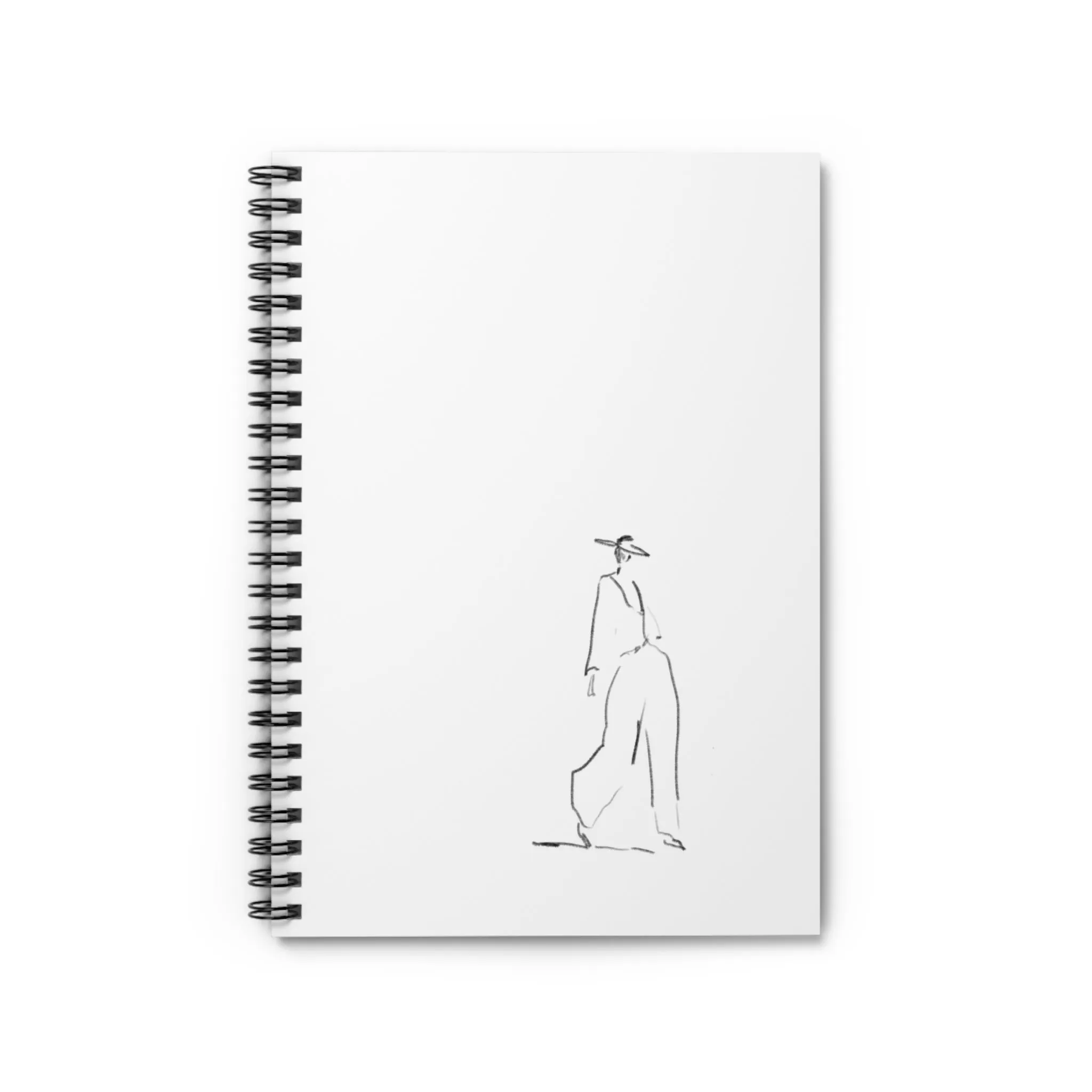 Elegant Fashion Sketch Spiral Notebook - Ruled Line for Creatives