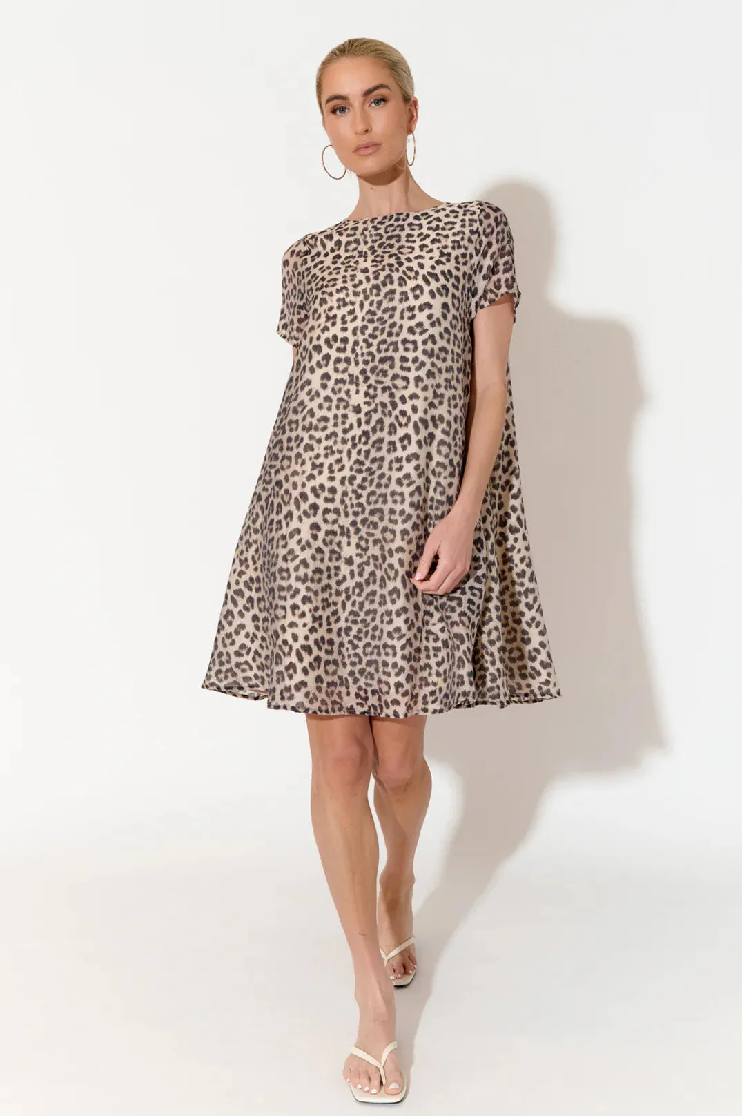 Elisa Leopard Print A Line Dress Print