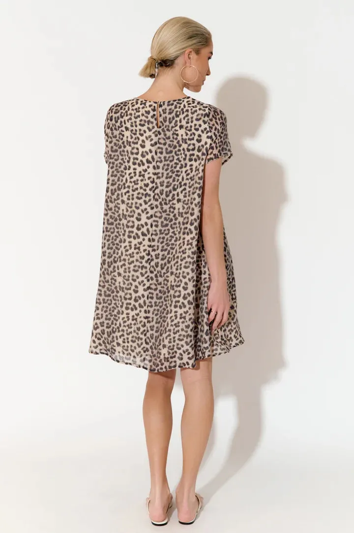 Elisa Leopard Print A Line Dress Print