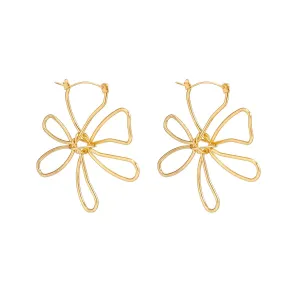 European Inspired Flower and Sun Pearl Drop Earrings with Sterling Silver Needles